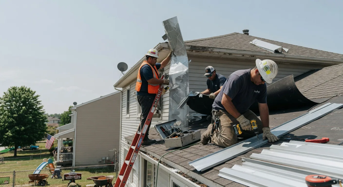 Storm Damage Metal Roof Repair in Rosiclare, IL